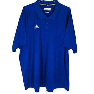 NWOT 3XL Adidas Climate Polo Performance Breathable Mens Blue Striped